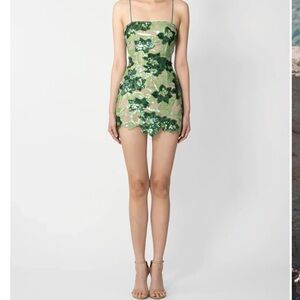 Floral Green Mini Dress